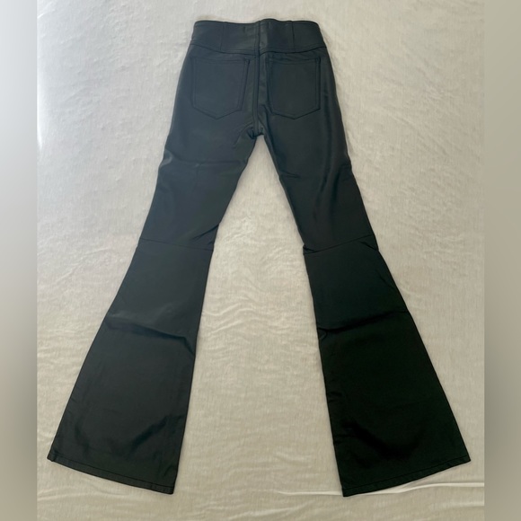 NWT Free People Black Penny Pull on Vegan Leather Flare Pants Size 24 - Picture 6 of 11